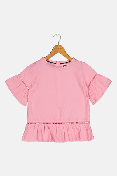 Levi's Toddlers Girl Plain Short Sleeves Top, Pink