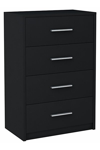 Other Comodă BODO 60cm 4S NEGRU raft cu 4 sertare