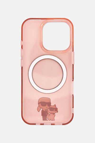 Karl Lagerfeld iPhone 16 Pro Magsafe Brand Logo Protective Case, Pink