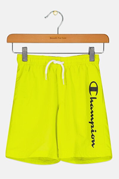 Champion شورت خارجي بشعار العلامة التجارية للأطفال الصغار، باللون الأخضر اللي...