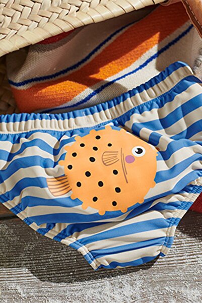 Tchibo Toddlers Boy Stripe Swimwear Bottom, Blue