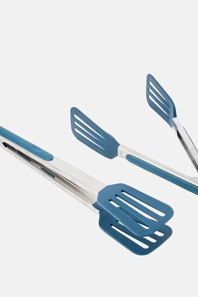 Phantom Chef 2 Pcs Silicon Tongs Set, Navy
