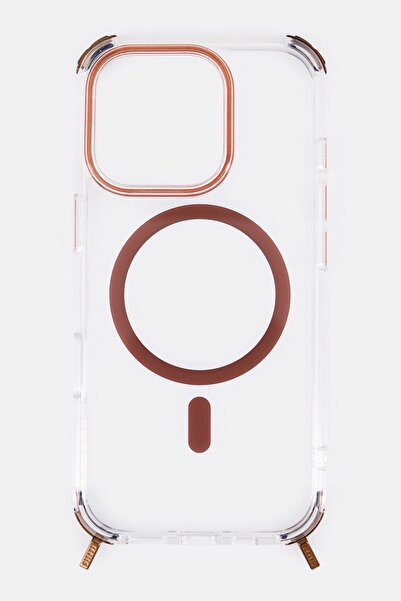 Levelo iPhone 16 Pro Celeste Magsafe Case With Crossbody Strap, Brown