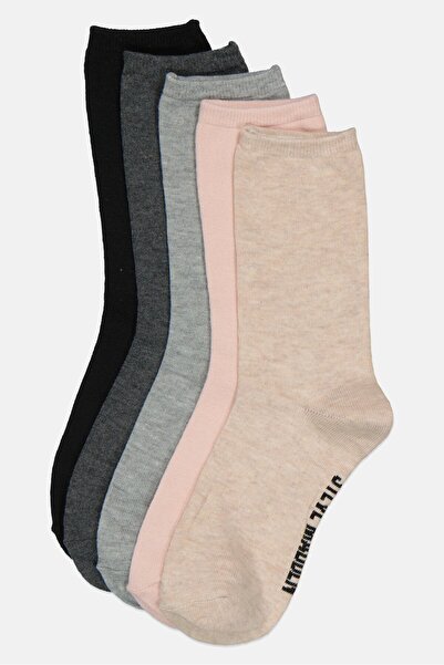 Steve Madden Women 5 Pairs Brand Logo Crew Socks, Multicolor