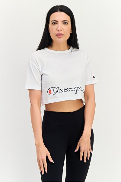 Champion Women Sportswear Fit Short Sleeve Outdoor Crop Top, White
