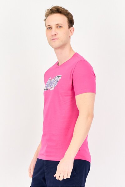 Levi's Men Crew Neck Short Sleeves Graphic Print T-shirt, Pink