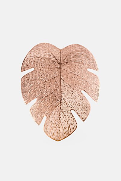 NANETTE LEPORE 6Pcs Leaf Shape Dinning Placemats, Rose Gold