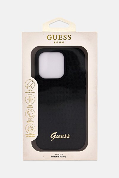 Guess iPhone 16 Pro Metal Logo Protective Case, Black