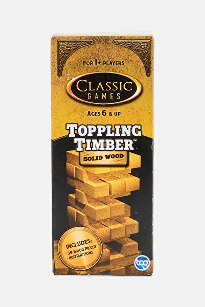 TCG Toppling Timber Solid Wooden Blocks Tower Gaming With 39 Wood Blocks