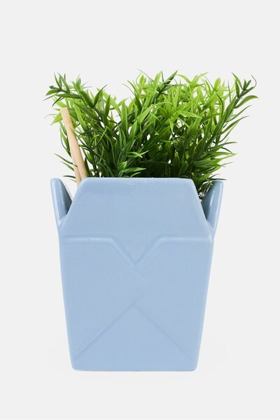 YOTO Ceramic Decorative Planter, Ash Blue