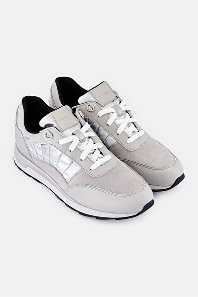 Geox Women D New Aneko B Lace Up Casual Shoes, Grey