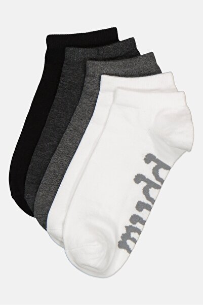 MUDD Men 5 Pairs Brand Logo Crew Socks, Multicolor