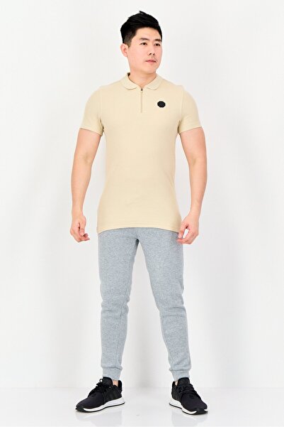 Puma x One8 Men Slim Fit Short Sleeve Outdoor Polo Shirt, Beige