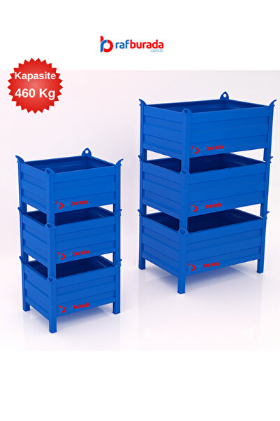 RafBurada Metal Taşıma Kasası 460 kg Kapasite 80x60x50cm