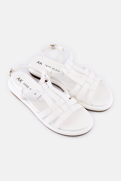 Anne Klein Women Medium Akewood Adjustable Buckle Sandals, White