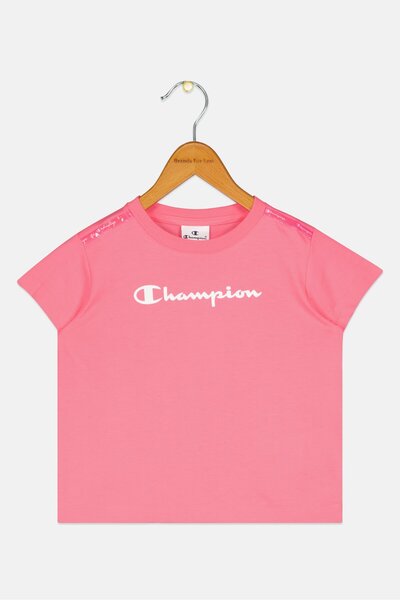 Champion Toddlers Girl Brand Logo Short Sleeve T-Shirt, Pink