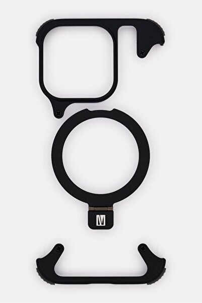 Levelo غطاء حماية من الألومنيوم المعدني لهاتف iPhone 16 Pro، أسود