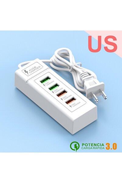 Choice US 4USB 4 Port PD/USB Fast Charger Socket Power Strip Charger Station Wall Quick Charger Socket EU/U