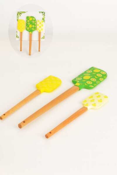 Tohana Pinterest Lemon 3-Piece Roller-Spatula-Shaker Set Silicone