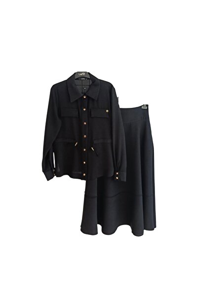 Armine طقم تنورة نسائي بتفاصيل رباط عند الخصر 25KT665