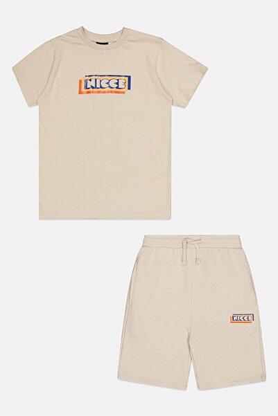 Nicce Kids Boy 2Pcs Short Sleeve Top And Shorts Set, Beige