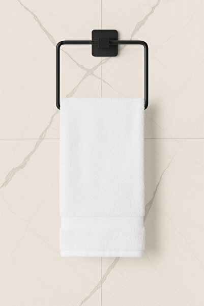 RİYA HOME EV & DEKORASYON Kare Yapışkanlı Siyah Kare Havluluk