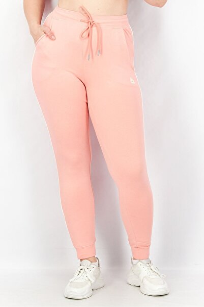 RBX بنطال رياضي رياضي نسائي مناسب للتدريب بشعار العلامة التجارية، باللون الوردي