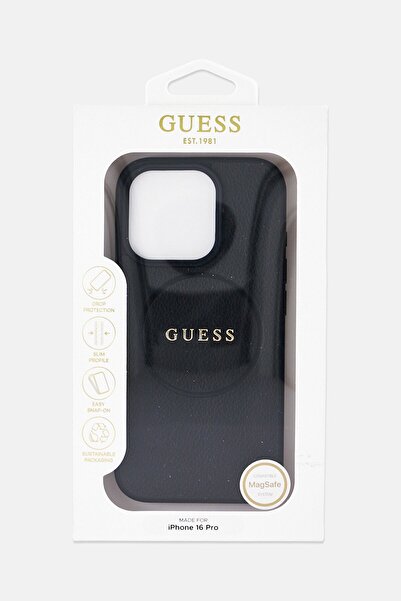Guess iPhone 16 Pro Magsafe Brand Logo Protective Case, Black
