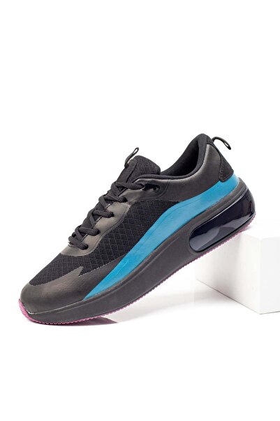 Modlet.ro Men's black and blue thick-sole sports shoes MOD09823