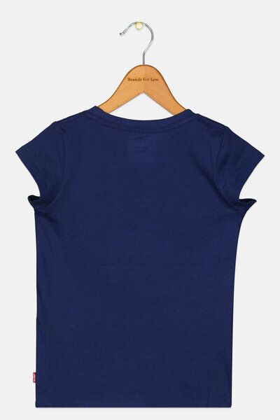 Levi's Toddlers Girl Crew Neck Sequin Short Sleeve Top, Navy