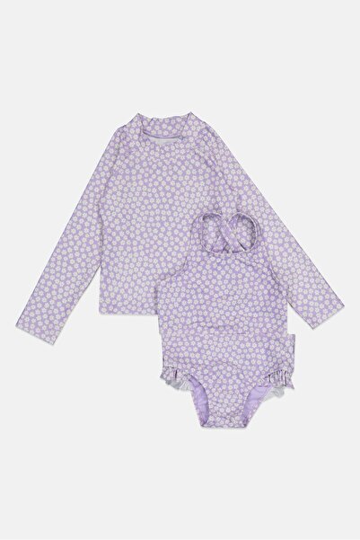 GAP Toddlers Girl 3 Pieces Floral Print Swimwear Set, Multicolor