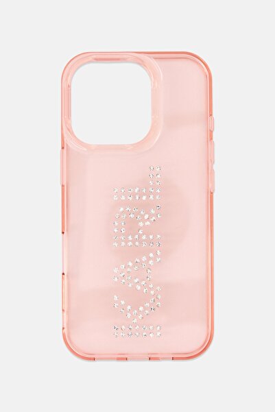 Karl Lagerfeld iPhone 16 Pro Metallic Logo Protective Case, Pink
