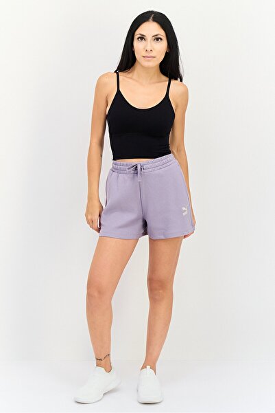Puma Women Embroidered Logo Outdoor Shorts, Lavender