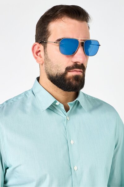 Police Men SPLF64M Square Sunglasses With UV Protection, Black