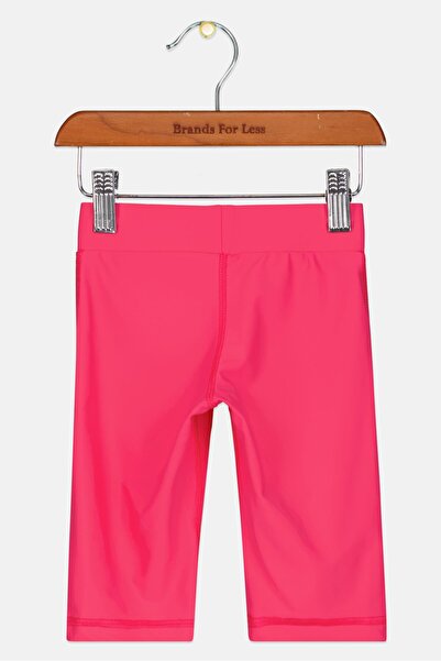 Coega Sunwear Toddlers Girl Brand Logo Mermaid Long Swim Shorts, Pink