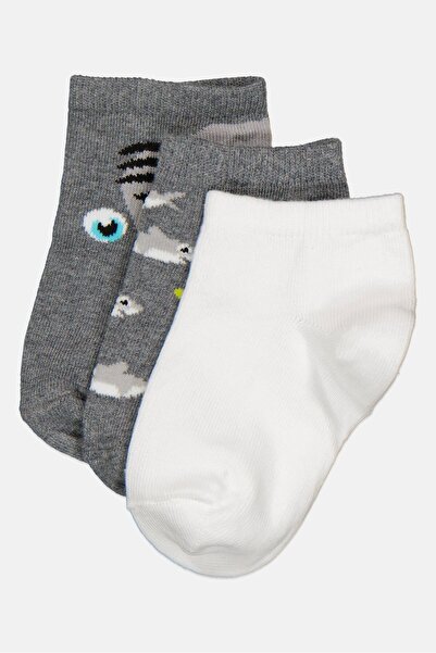 London Fog Kids Boy 3 Pairs Allover Pattern Ankle Socks, Multicolor