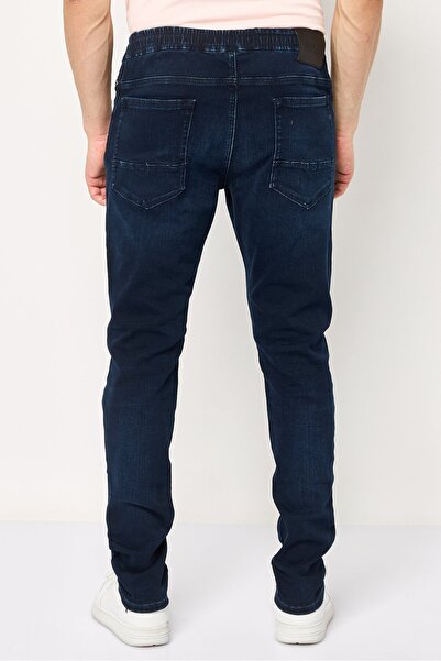 Replay Men Regular Fit Washed Stretchable Jeans, Navy Blue