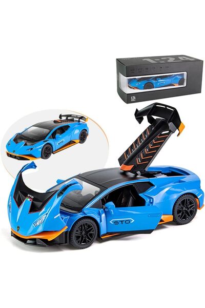 Colorland Lamborghini Huracan STO 1:24 Die-Cast Pull-Back Car – Collectible Toy Holiday Gift Ages 3+