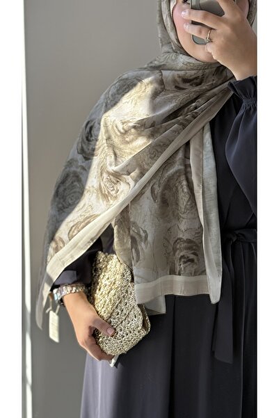 Marka Rossa Desen Soft Şal - yeşil alttonlu Bej