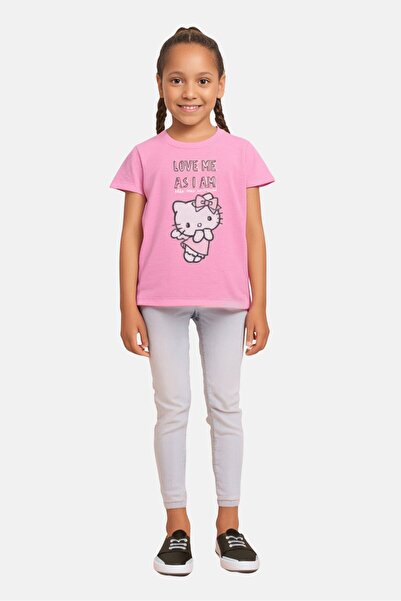 SANRIO Kids Girl Hello Kitty Print T-Shirt, Pink