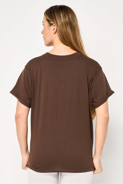 DKNY Sport Women Sportswear Fit Short Sleeves Outdoor T-Shirt, Brown