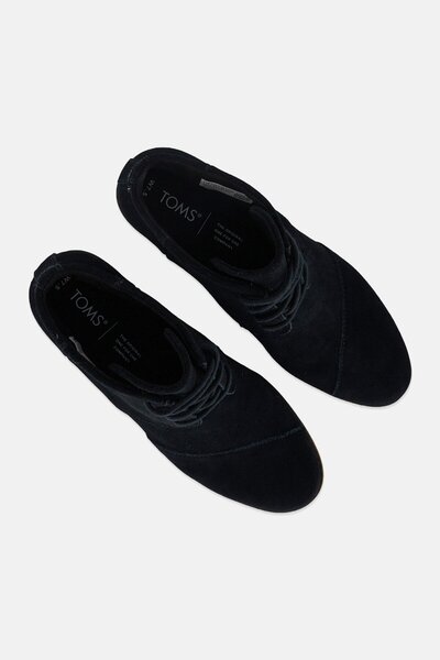 Toms Women Medium Hyde Suede Lace Up Boots, Black