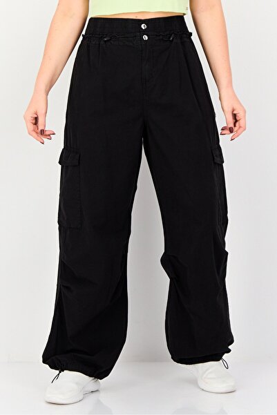 Don't Call Me Jennyfer Women Regular Fit Solid Cargo Pants, Black