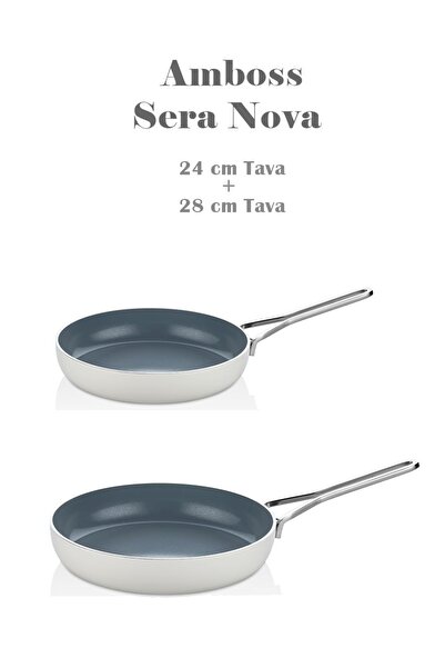 Amboss Sera Nova 2 Piece Ceramic Pan Set 28 cm – 24 cm White
