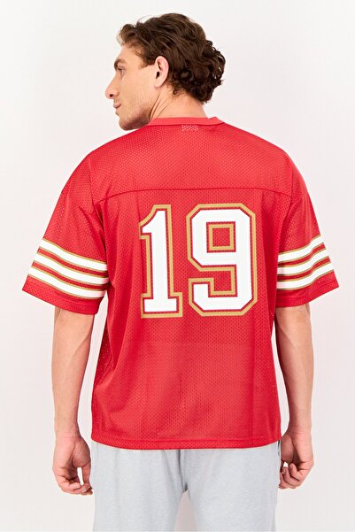 Champion Men Sportswear Fit Short Sleeve Football T-Shirt, Red