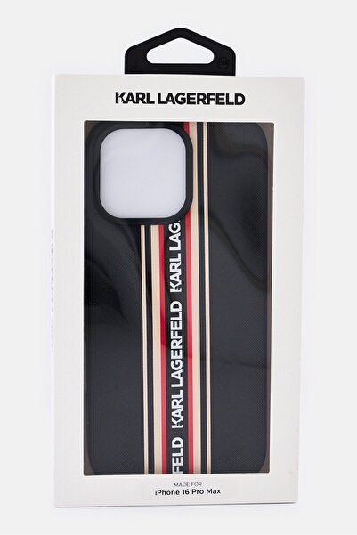 Karl Lagerfeld iPhone 16 Pro Max Brand Logo Protective Case, Black