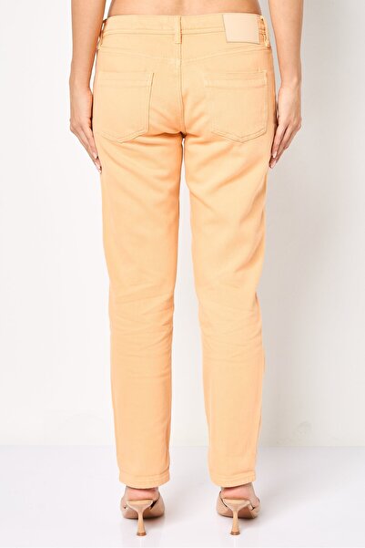 Reiko Women Regular Fit Solid Straight Leg Pants, Light Orange