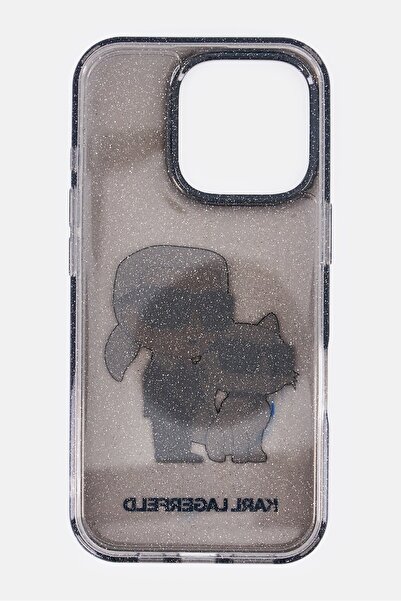 Karl Lagerfeld iPhone 16 Pro Brand Logo Protective Case, Black