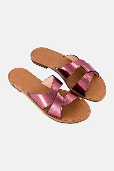 Geox Women D Sozy Slip On Metallic Sandals, Plum