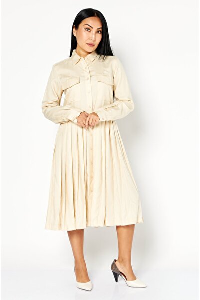 Lacoste Women Brand Logo Midi Dress, Tan